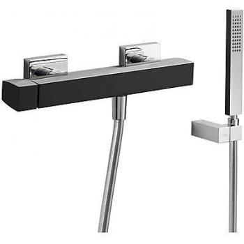 Tres Griferia - Monomando Ducha Ducha De Mano Anticalcárea Con Soporte Orientable Y Flexo Satin