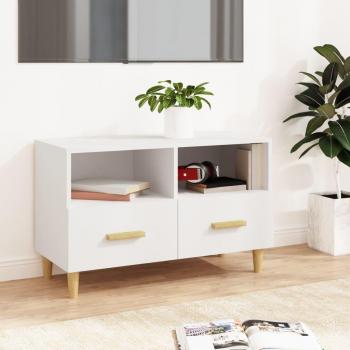 Mueble de TV vidaXL madera contrachapada blanco 80x36x50 cm