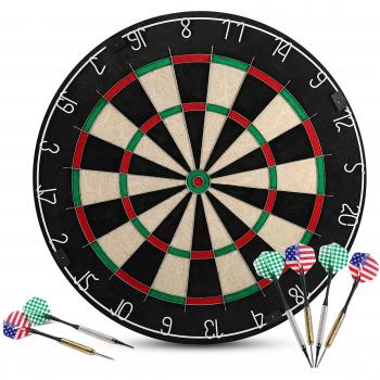 Babimax Darts Competencia Profesional Dartboard 18 pulgadas con 6pcs Dardos al Azar