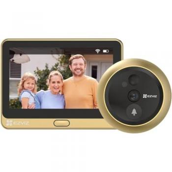 EZVIZ DP2C Smart WiFi Peephole Video Intercom 1080p with 4.3 Display and Night Vision (Gold)