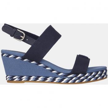 Tommy Hilfiger - Sandalias de cuña de mujer con plataforma, tira monograma y puntera redonda