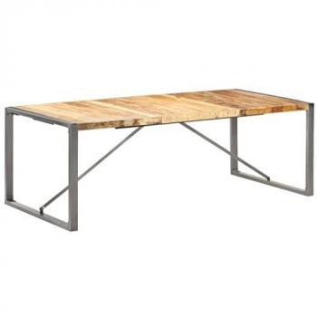 Mesa de comedor de madera maciza de mango rugosa 220x100x75 cm Marrón