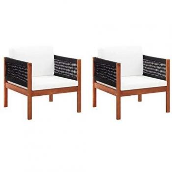 Acacia Wood Garden Chairs Set of 2