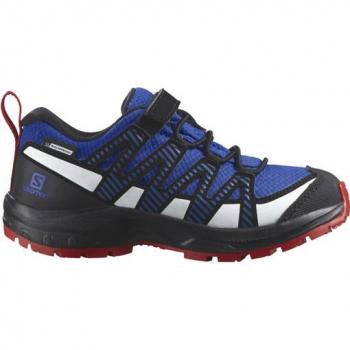 Zapatillas Salomon XA Pro V8 ClimaSalomon Waterproof para niños - Azul Eléctrico/Rojo - Talla 26-30