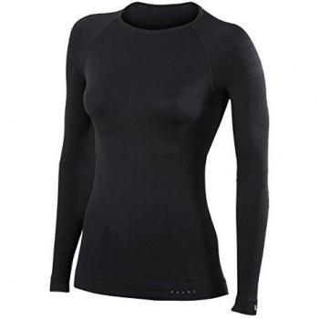 FALKE Warm Tight Fit, Capa De Base Superior Mangas Largas Mujer, Ropa Interior Térmica, Negro