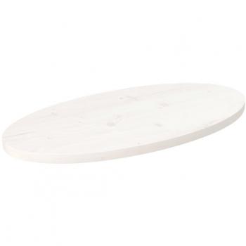 Sobremesa Ovalada de Madera Maciza de Pino Blanco 70x35x2,5 cm