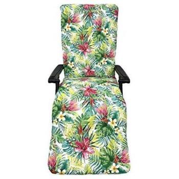 TIENDA EURASIA® Cojín para Tumbona de Jardín - Estampados Tropicales - Cojín Acolchado Relleno de Fibra - Medidas 120-180 x 50 x 10 cm - Ideal para tumbonas, sillas y hamacas.