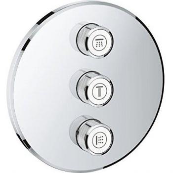 Grohe 29122000 Grohtherm Smartcontrol Termostato con inversor, 3 Chorros Adicionales Regulables, Cromo, Redondo