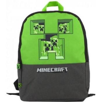 Mochila Minecraft Pixel Creeper Gris/verde One Size