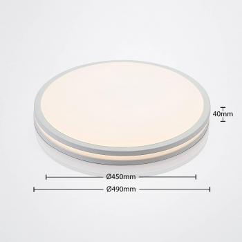 Plafón LED Arnim de Lindby, forma redonda, color blanco, IP44, moderno, hecho de plástico para cuarto de baño, 1 llama