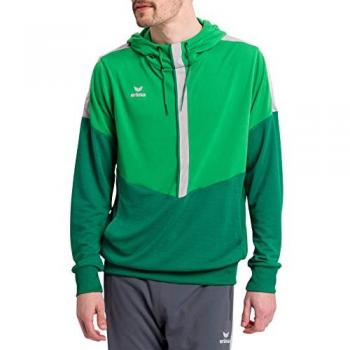 Erima Squad Hoodie - Men's Green and Gray Sweatshirt with Hood