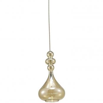 Lámpara colgante Reese Cromo pulido 1 bombilla 33cm G9 Vidrio coñac