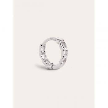 Pendiente Suelto Singularu Aro Chain S - Elegante Pendiente de Plata con Baño en Rodio y Cierre Congo/Click