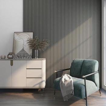 Set de 8 Paneles Acústicos Decorativos Vang en MDF y Fieltro 120 x 60 x 2 cm (5,76 m²) - Roble Gris Claro