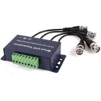 Acero Azul Cáscara Del Metal 4 BNC Macho 4 canales Pasivo UTP CCTV Video Balun Transceptor