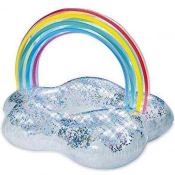Bigbuy Outdoor S1124775 Flotador Hinchable Rainbow, 99 x 109 x 86 cm, Multicolor