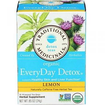 Traditional Medicinals - EveryDay Detox Lemon Herbal Tea - 6 x 16 Tea Bags