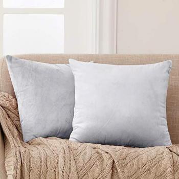 Deconovo Fundas para Cojines de Almohada del Sofá Cubierta Suave Decorativa Protector para Hogar 2 Piezas 40 x 40 cm Gris Claro