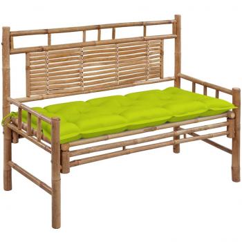 Banco de jardín Día y Noche con cojín de bambú 120 cm