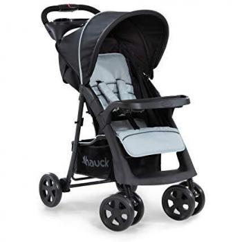 Hauck Shopper Neo II - Silla de paseo con respaldo reclinable, de 0 meses a 25 kg, plegado fácil y compacto, plegable con una mano, ligera, con botellero, negro gris, 1 Unidad