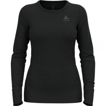 Camiseta térmica de mujer Odlo Natural Merino 200 Crew Neck manga larga negra mate - XS