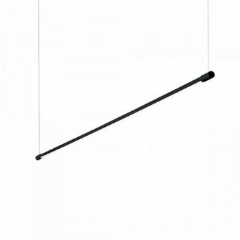 Lámpara colgante LED integrada Yoko, 1 bombilla, metal, aluminio, plástico, color negro, ideal para decoración lineal, temperatura de color 3000K