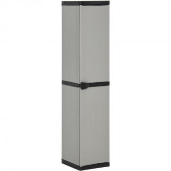 vidaXL Garden Storage Cabinet with 3 Shelves Grey & Black 34x40x168 cm