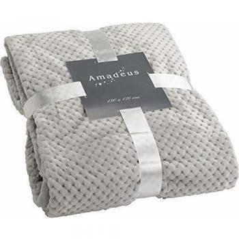 Plaid a Cuadros 130x170 cm Gris Claro AMADEUS
