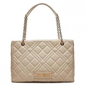Love Moschino Quilted Shoulder Bag - Ivory, Beige, Female, Tote Bag, Size: ONE SIZE (38.5 cm)