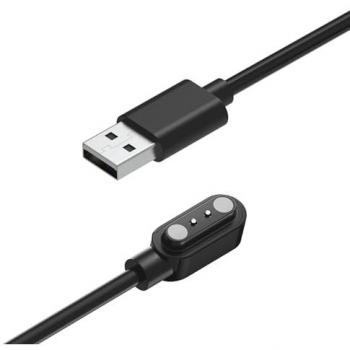 Cargador de Repuesto para Smartwatch KSIX Compass con Pines de Carga Magnéticos y Conector USB-A, Cable de 60 cm, Negro