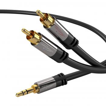 KabelDirekt – 2m Cable Jack 3,5mm a RCA