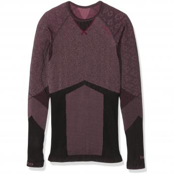 Odlo de Mujer de Manga Larga Camisa de Cuello Redondo Black Comb Evolution, otoño/Invierno, Mujer, Color Magenta Purple Melange-Black, tamaño Extra-Small