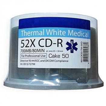 Cd-r 52x ritek medical series thermal ff white tarrina 50 uds