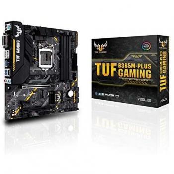ASUS TUF B365M-Plus Gaming Intel LGA 1151 mATX gaming motherboard with Aura Sync RGB LED lighting, DDR4 2666MHz support, 32Gbps M.2, Intel Optane memory ready