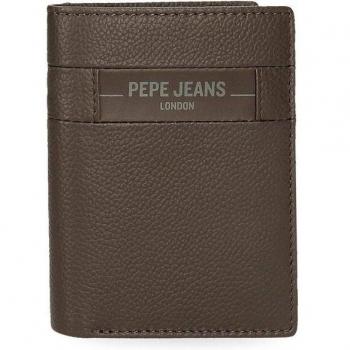 Pepe Jeans - Cartera de hombre Checkbox vertical con monedero en marrón