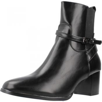 Botines de Tacón para Mujer CAYETANA 03 Negros con Puntera Afilada y Cierre de Cremallera (T. 39)