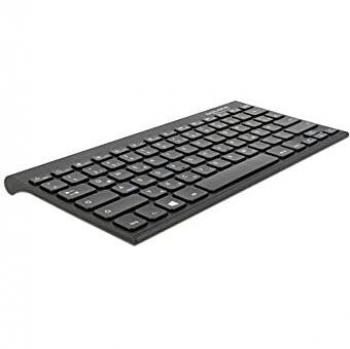 Teclado Bluetooth Mini Recargable QWERTZ Alemán Negro para Windows, Android e iOS