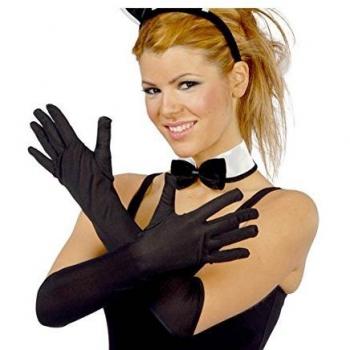 Fiestas Guirca 170132 Guantes para Fiestas, Negro, 45 cm