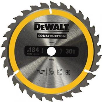 DEWALT DT1940-QZ - Hoja para sierra circular portátil para construcción 184x16mm 30D ATB +10º
