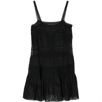 Zimmermann Women's Lace Trim Detail Short Dress in Black | 1435DSS241BLK