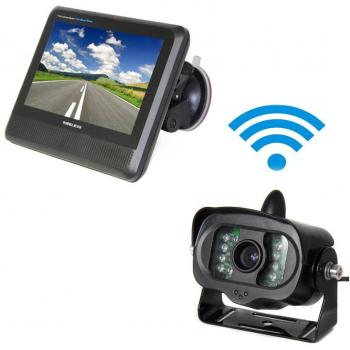 Podofo 2,4 GHz Kit Cámara de Visión Trasera Inalámbrico 7 Pulgadas TFT LCD Pantalla para Camión Van