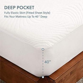 Bedsure Protector Colchon 90x190 Impermeable - Funda Colchon Cama 90 Transpirable y Hipoalergénico, Cubre Colchón 90x200 Protectora con Esquinas Elásticas de 30cm de Profundidad