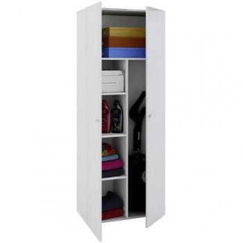 Armario Escoba Multiusos Vandol Blanco 70 x 178 x 40 cm con 6 Compartimentos
