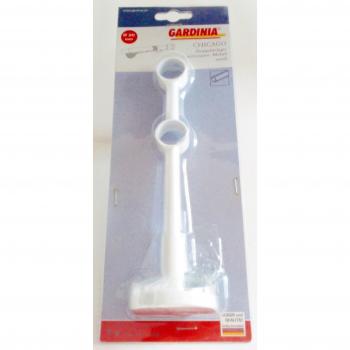 Gardinia 11269 doble delantero para cortineros 2-para jodernos cerrado, Serie Chicago, diámetro 20 mm, blanco