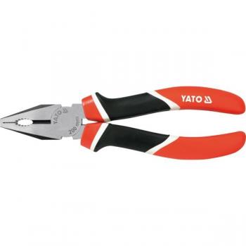 Alicate universal Yato YT-1942 con mango ergonómico, fabricado en acero al carbono de alta calidad, acabado pulido y resistente a la corrosión, diseño de punta fina para trabajos precisos y capacidad de corte