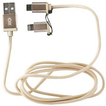 Cable de 1 m, Conectores USB y Micro USB, Dorado