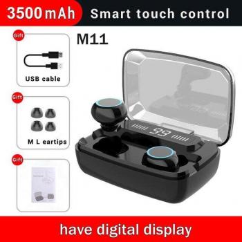 Auriculares Inalámbricos Bluetooth M11 con Control Táctil, Cancelación de Ruido y Batería de 3500mAh LED para Deportes