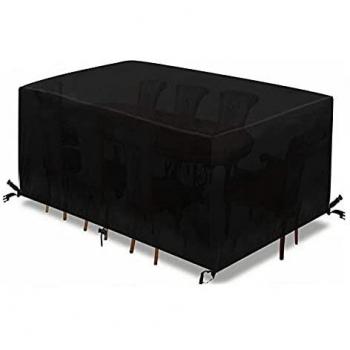 GEMITTO Funda Protectora para Muebles de jardín, Lona Protectora de poliéster 420D para mesas, Resistente a los Rayos UV, Rectangular e Impermeable 155x115x65cm