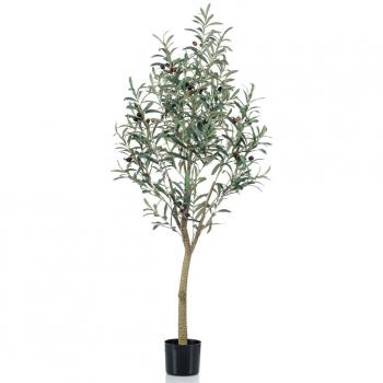 Olivo Artificial en Maceta de Plástico 140 cm Verde Decoración Terraza