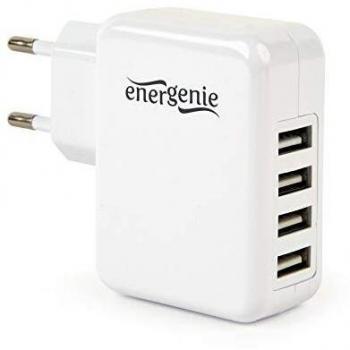 EnerGenie 4-Port USB Adapter Charger, 15W, 3.1A, Universal White